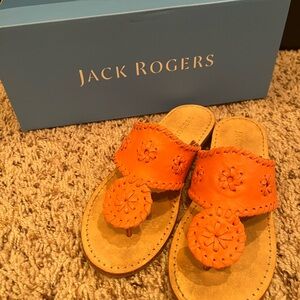 Girls Jack Rogers Bright Orange Slip-On Sandals